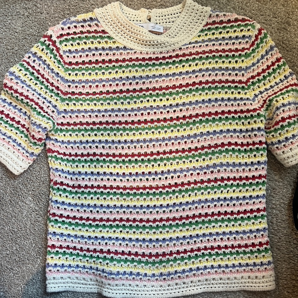 Crochet ZARA rainbow sweater/cover up